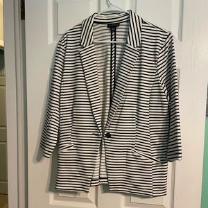 Black and white striped blazer